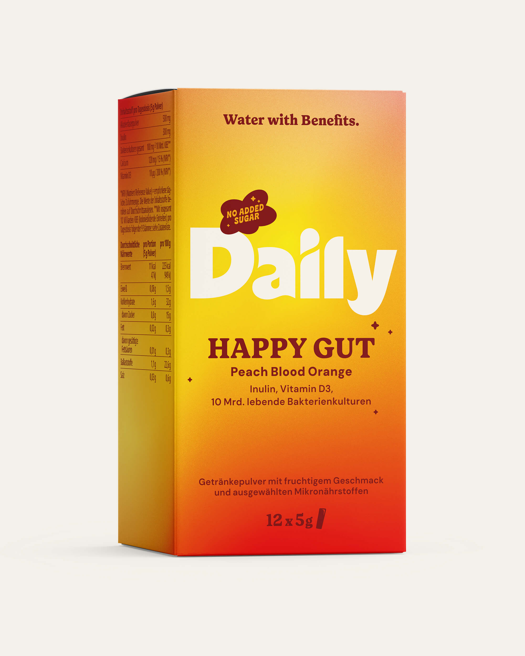 HAPPY GUT Peach Blood Orange – Daily Getränkepulver für Deine Verdauung